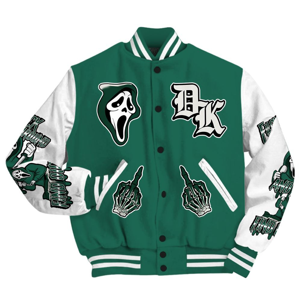 Varsity Jacket To Match Oxidized Green 4s - F#CK And Find Out Graphic All Over Print