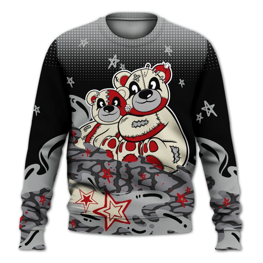 Sweatshirt To Match Cement Grey 3s - Sincere Fondness Bear Stars All Over Print