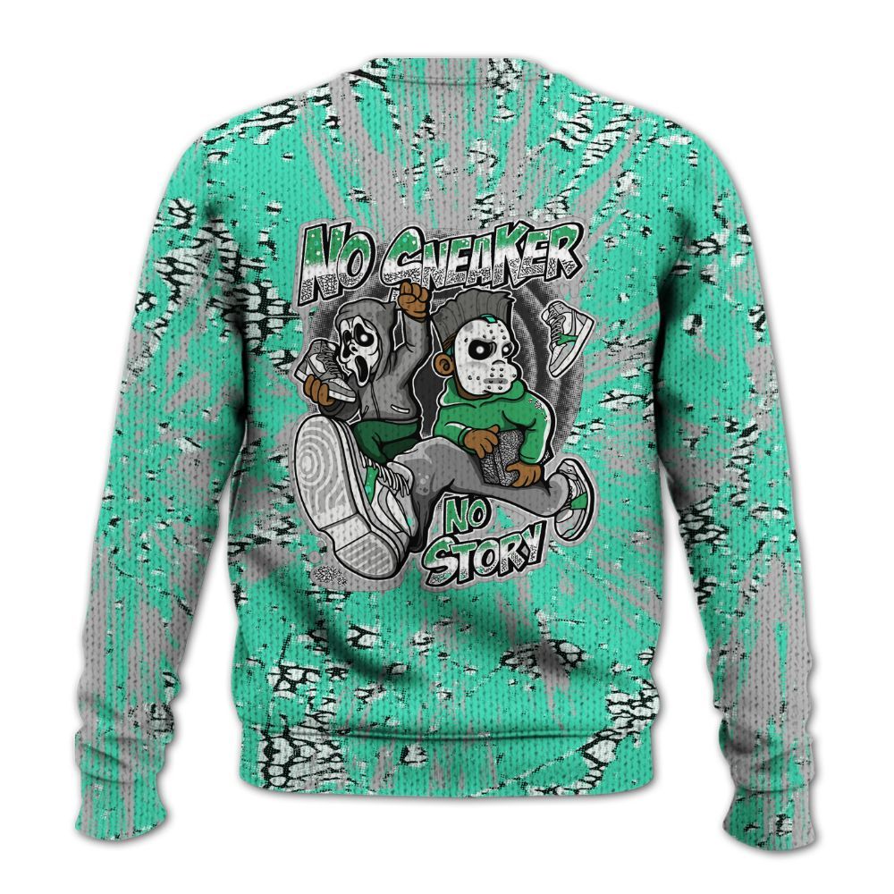Knitted Sweater To Match Black Green Glow 3s - Sneakers Make Story Graphic Luxury