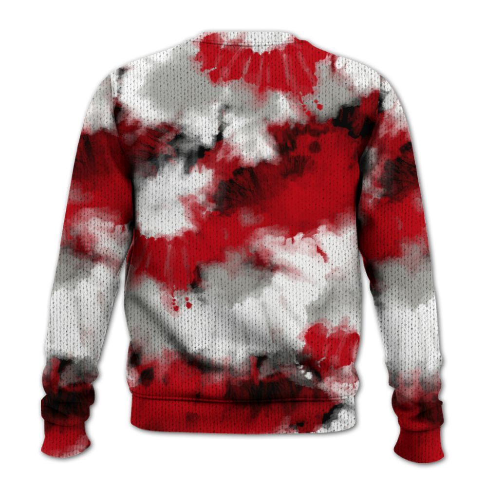 Knitted Sweater To Match Air Griffey Max Gray Reds 1s - Tie Dye FK Around Find Out