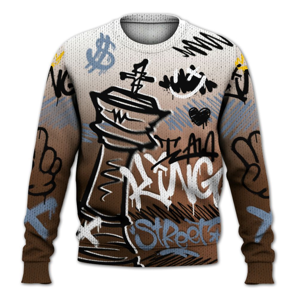 Knitted Sweater To Match Air Foamposite Metallic Copper - Street King Chess Streetwear