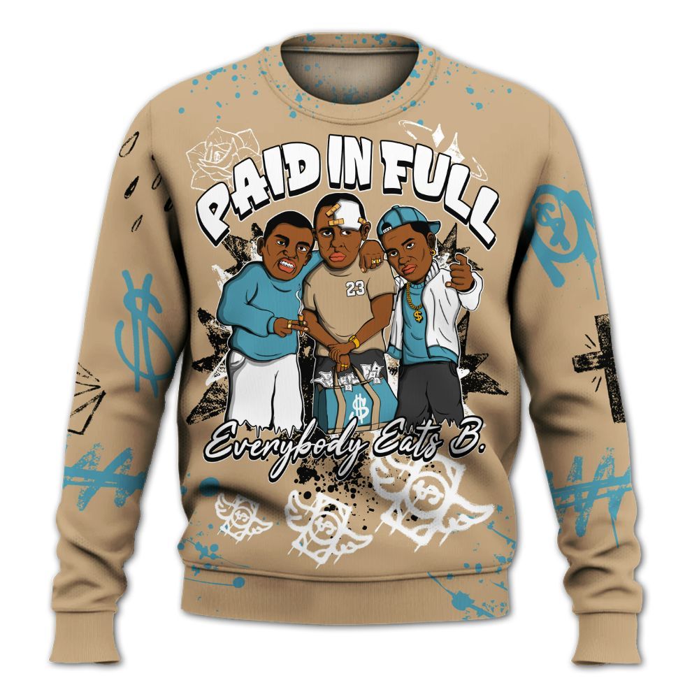 Sweatshirt To Match H-Town 11s - Everybody Paid In Full Crayon All Over Print