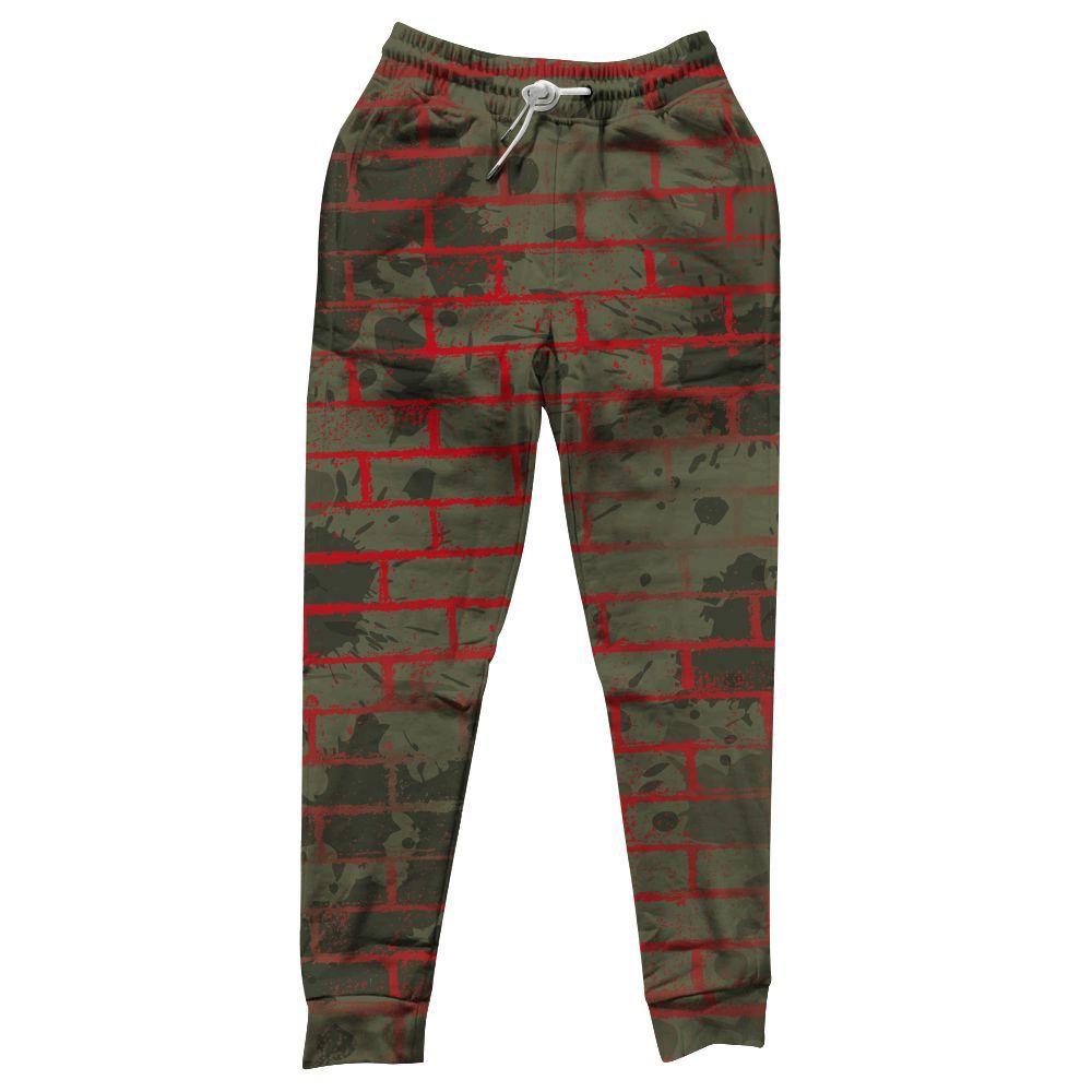 Sweatpant To Match Travis Scott Low OG Medium Olive 1s - Brick All Over Print