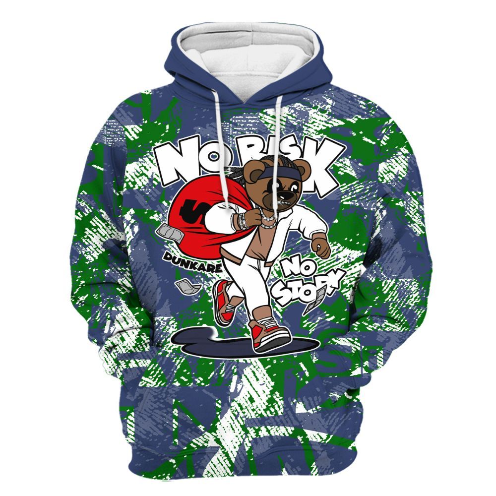 Hoodie To Match Midnight Navy 13s - Certain Bear Abstract Graffiti All Over Print