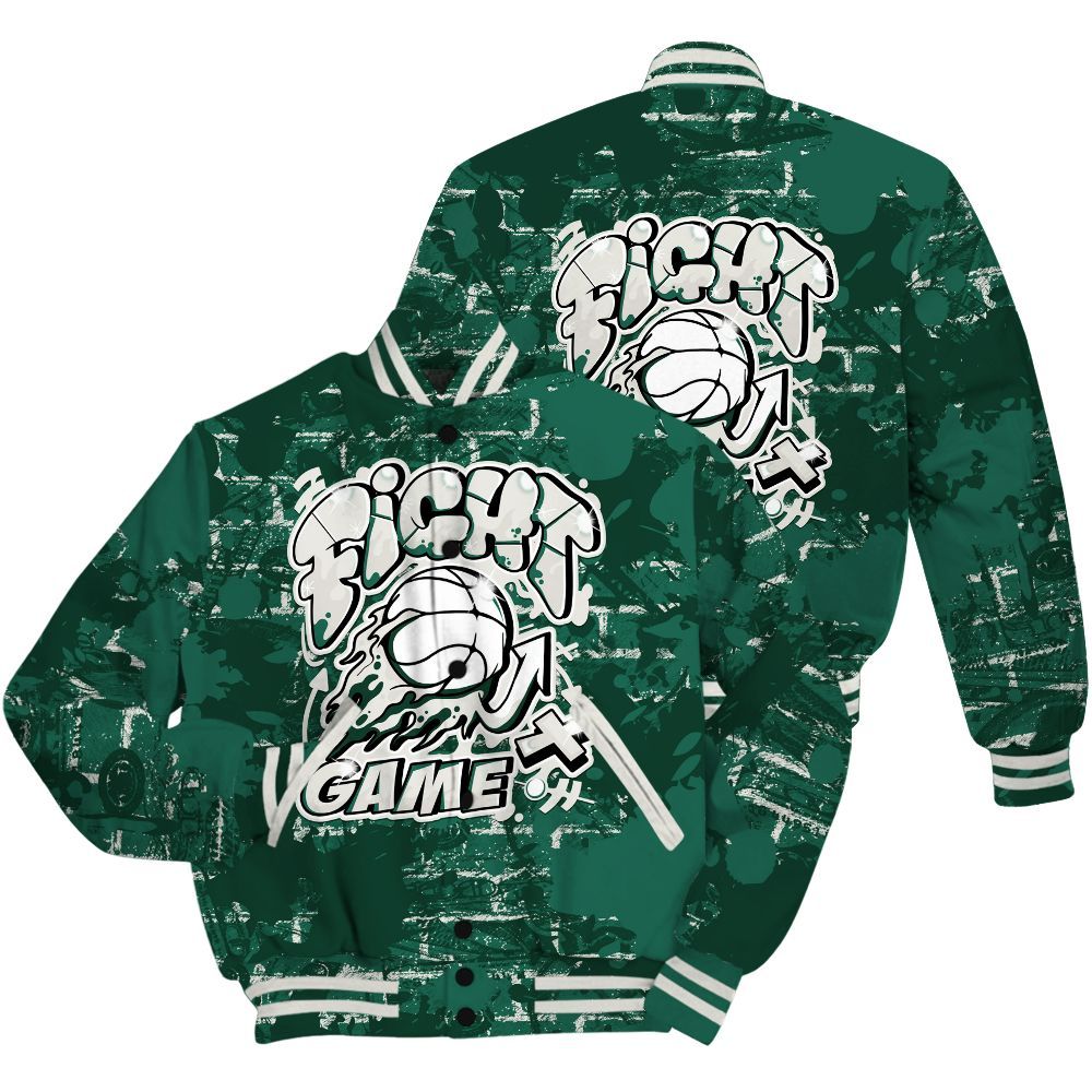 Varsity Jacket To Match Oxidized Green 4s Shirt - Fighter Games Graphic Street Art All Over Print