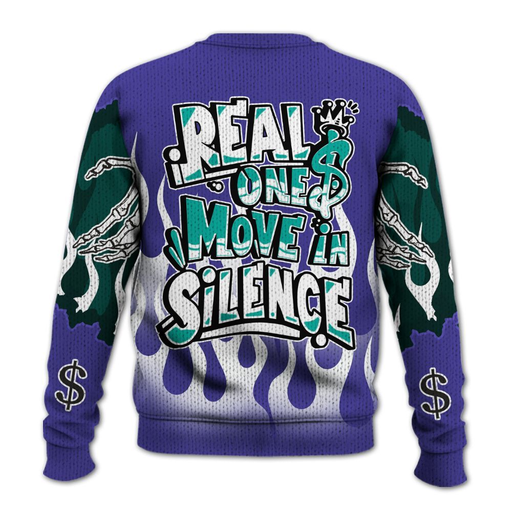 Sweater To Match Retro Grape 5s - Ones Move In Silence Graphic