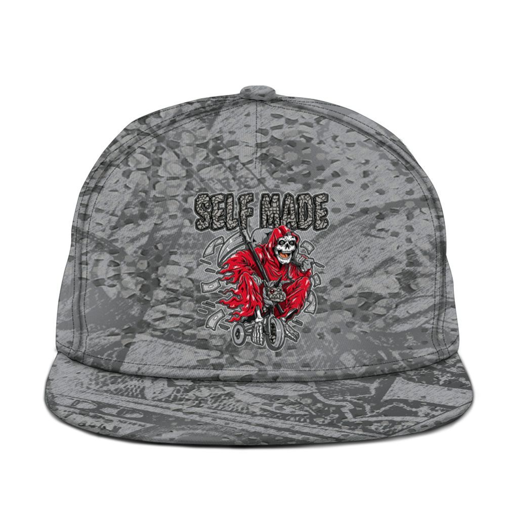 Snapback To Match Black Cement 3s - Self Make Skeleton Banknotes Art Graphic