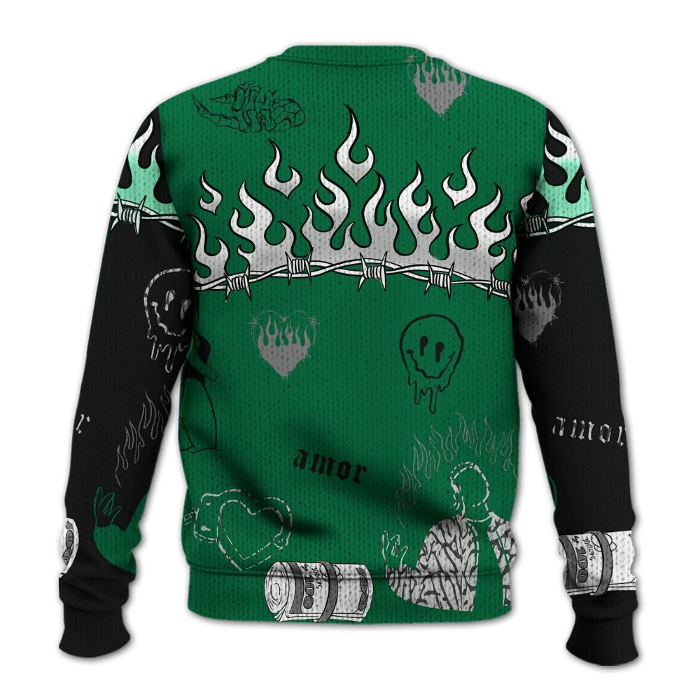 Knitted Sweater To Match Pine Green 3s - Snake Trust No One