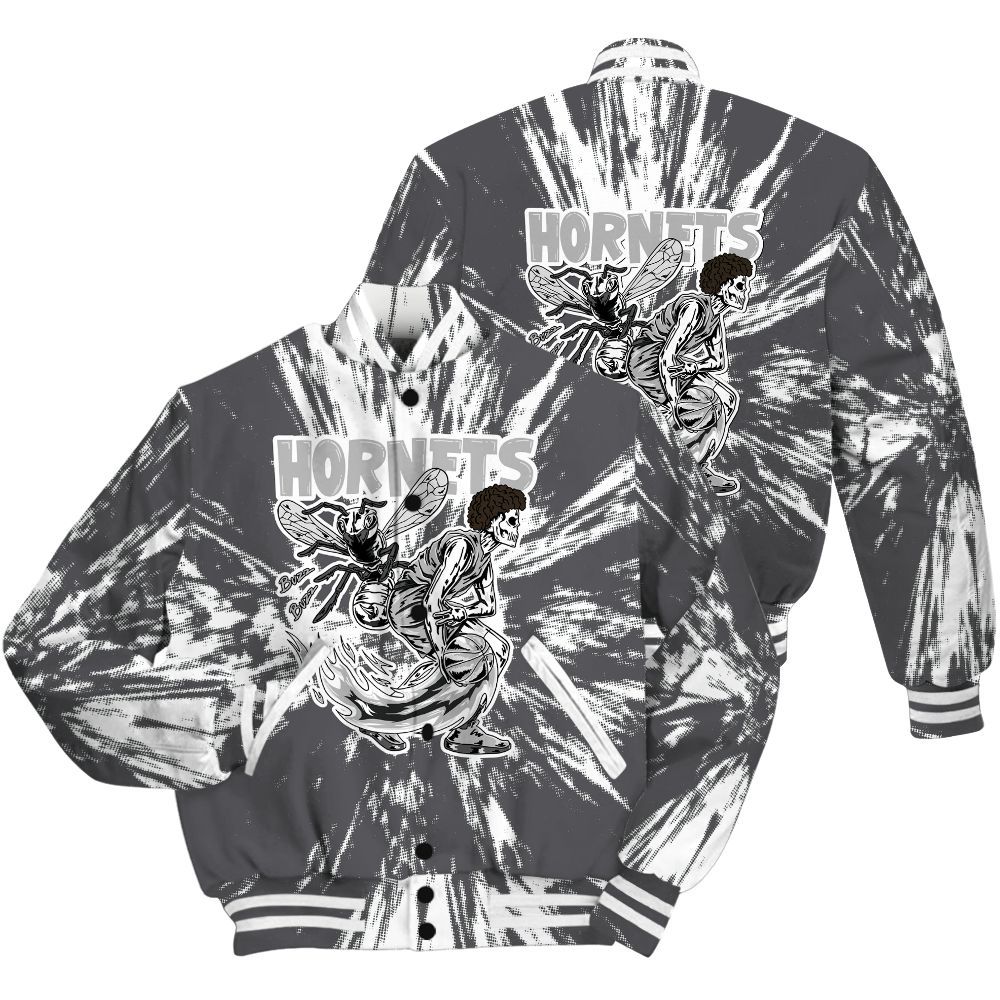 Varsity Jacket To Match White Thunder 4s Shirt - Hornets Skeleton Luxury All Over Print