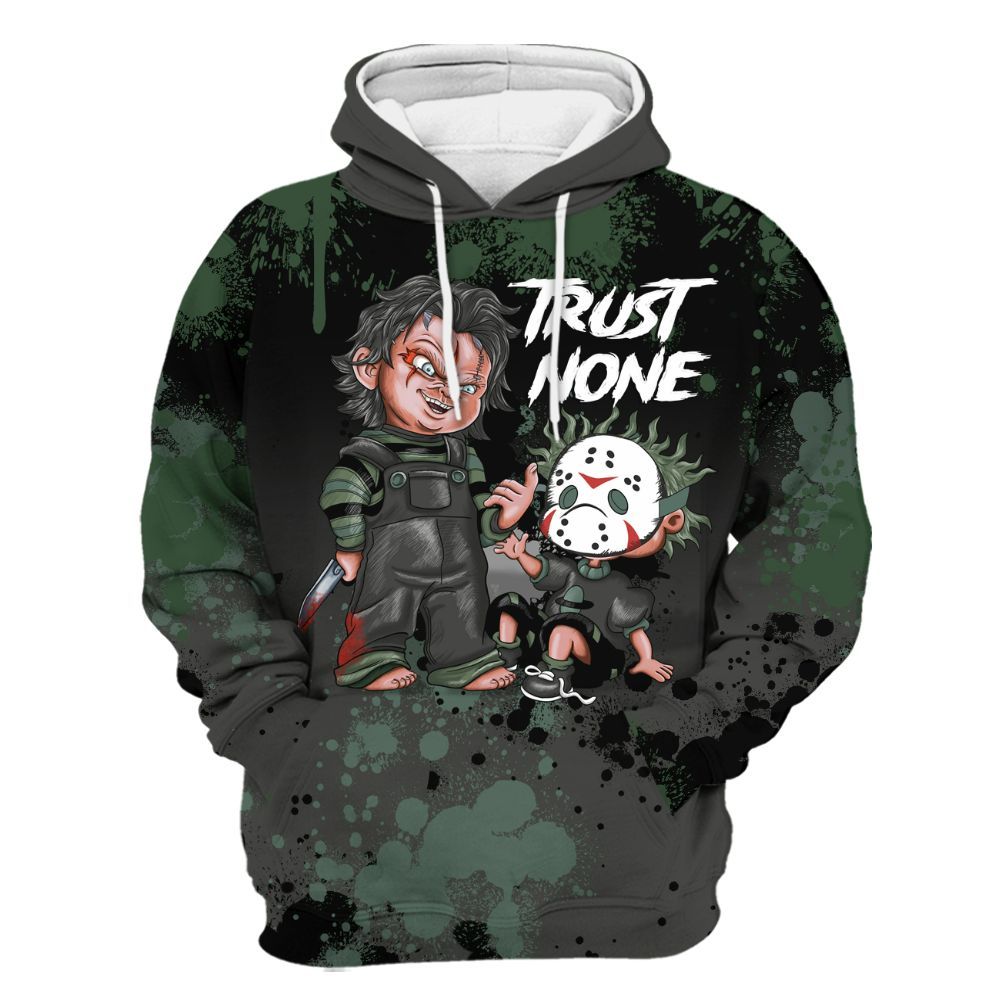 Hoodie To Match Dunk Low Skateboards Black - Trust No One Scary All Over Print