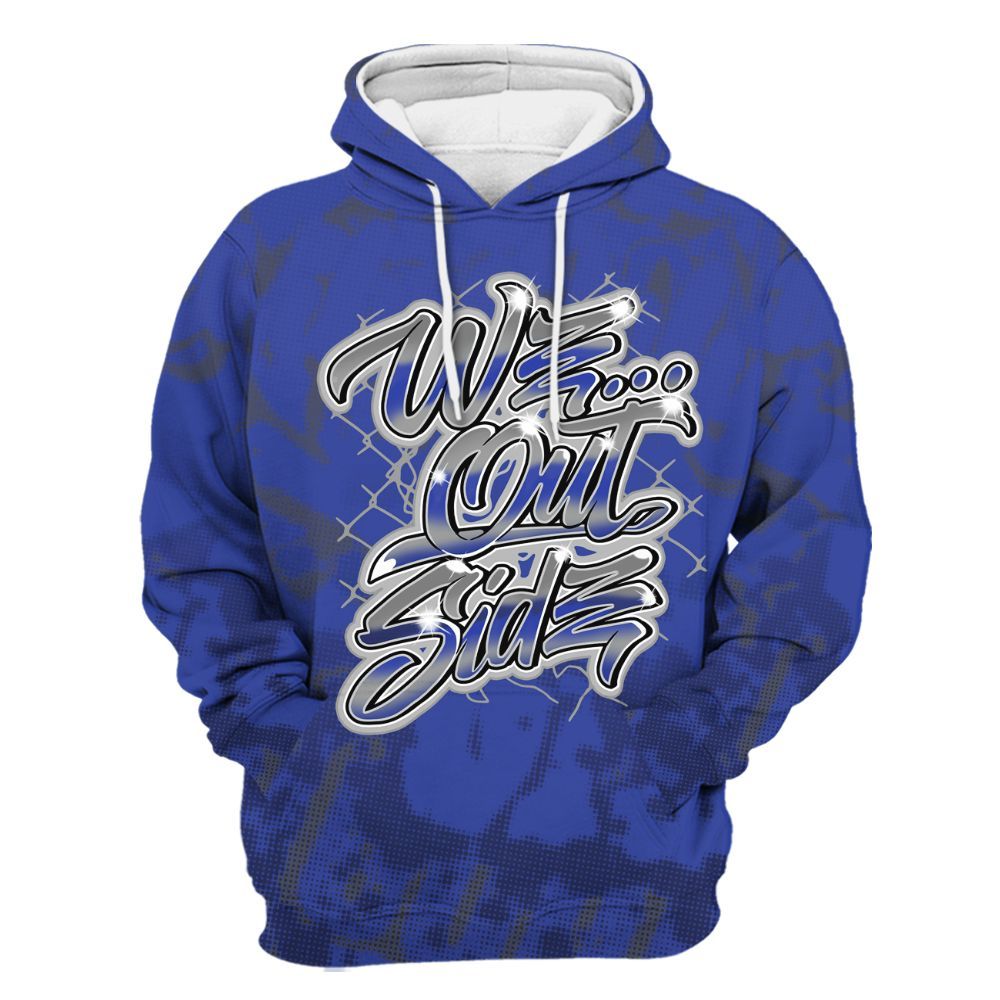 Hoodie To Match Air Max Plus Black Racer Blue - We OutSider Graphic Street All Over Print