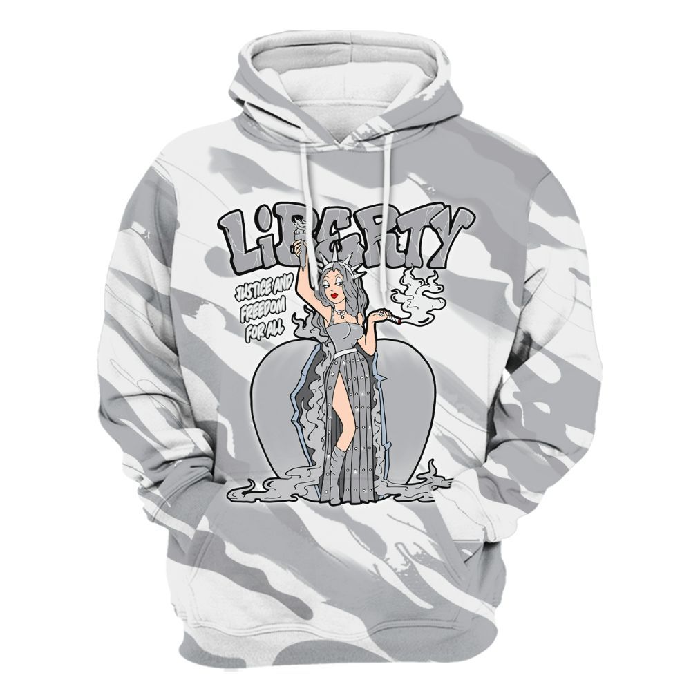 Hoodie To Match Low OG Wolf Grey 1s - Midwest Cartoon Colored All Over Print
