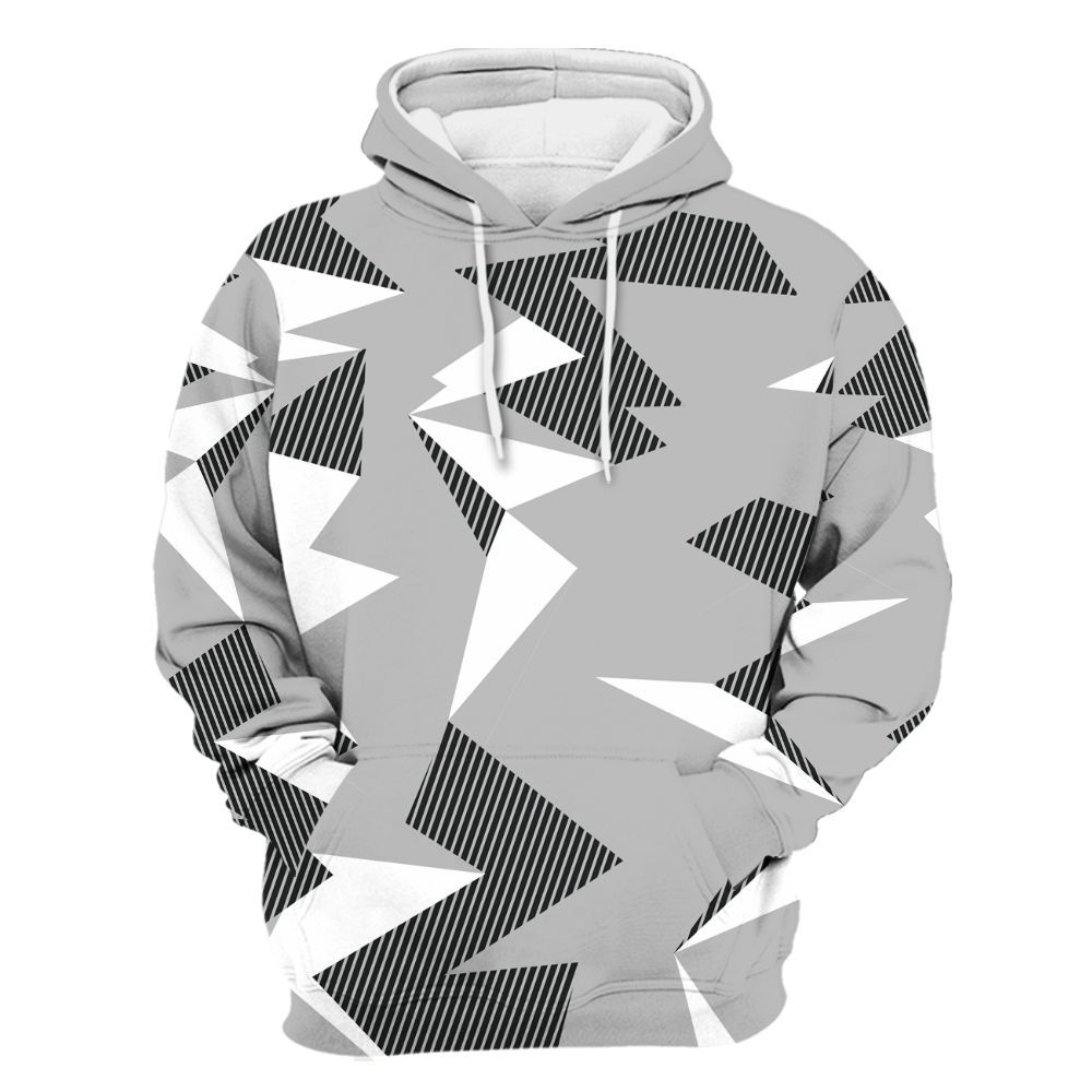 Hoodie To Match Low 85 Metallic Black 1s - Geometric Camouflage Pattern All Over Print