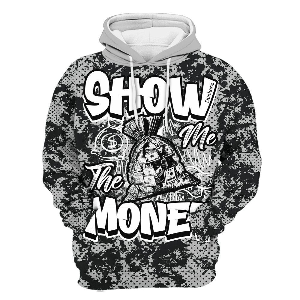 Hoodie To Match Low 85 Metallic Black 1s - Show Me The Money Retro All Over Print