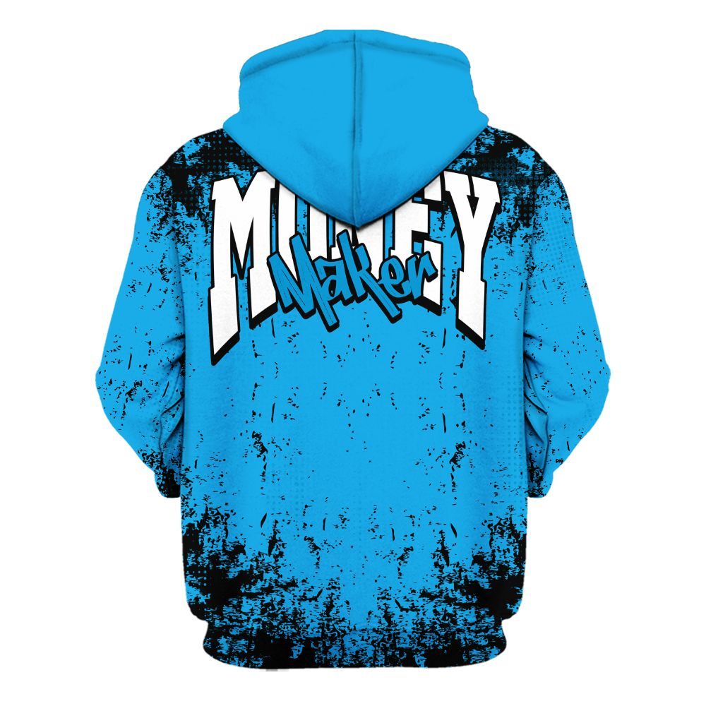 Hoodie To Match Black University Blue 2022 13s - Move In Silence Money Street Retro All Over Print