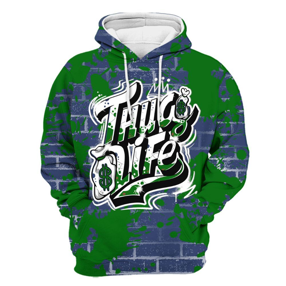Hoodie To Match Midnight Navy 13s - Free Thug Living Graphic Brick Art All Over Print