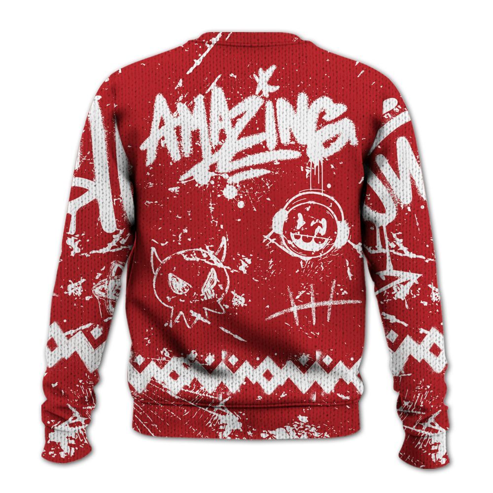 Knitted Sweater To Match Retro Cherry 12s - Friday Sneaker Crayon