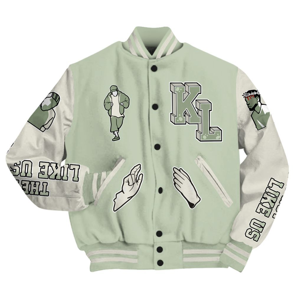 Varsity Jacket To Match Seafoam Sail 4s - Dislike Us Graphic All Over Print