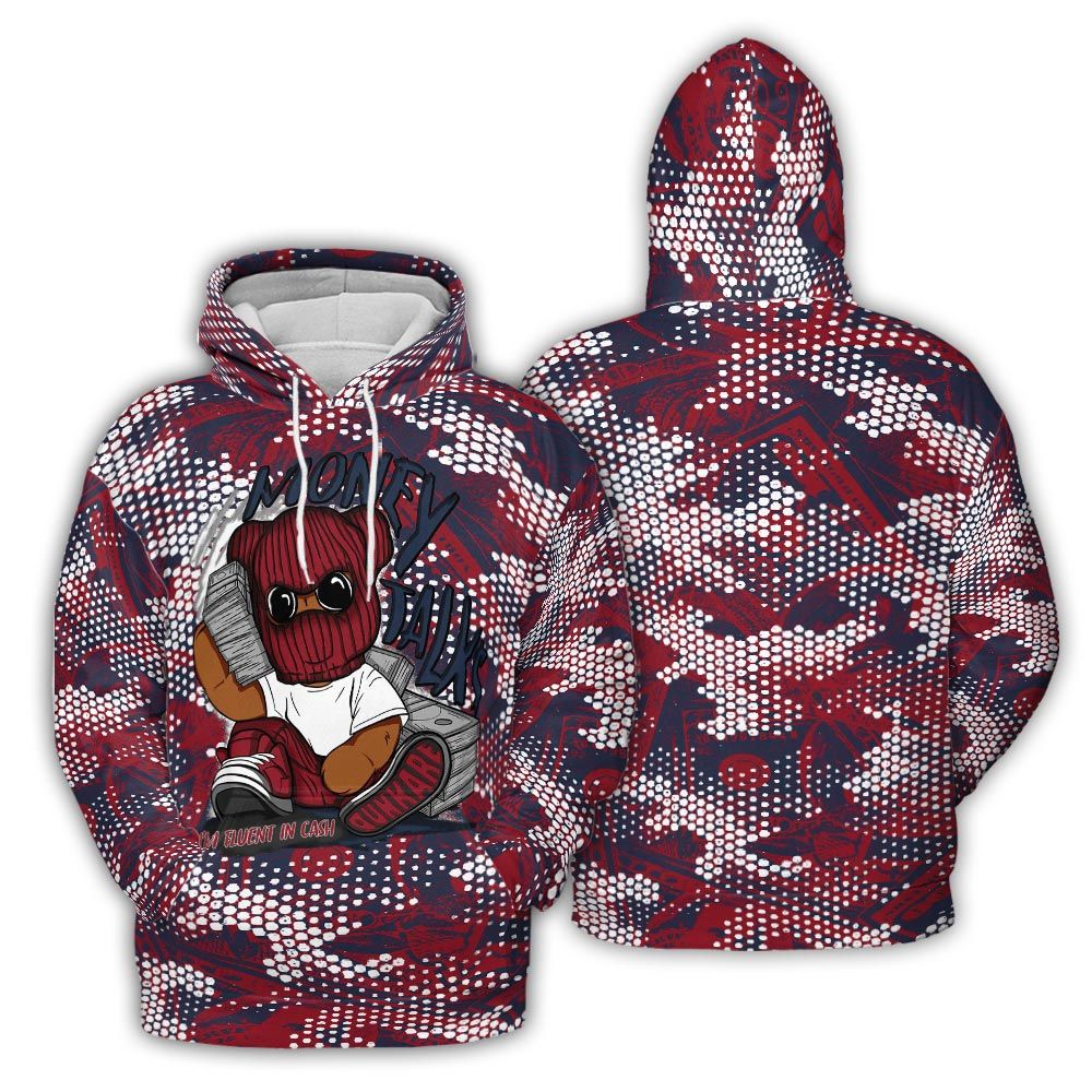 Hoodie To Match Retro Olympic 6s Hoodie - Money Talk Bear Banknotes Art Hoodie Unisex