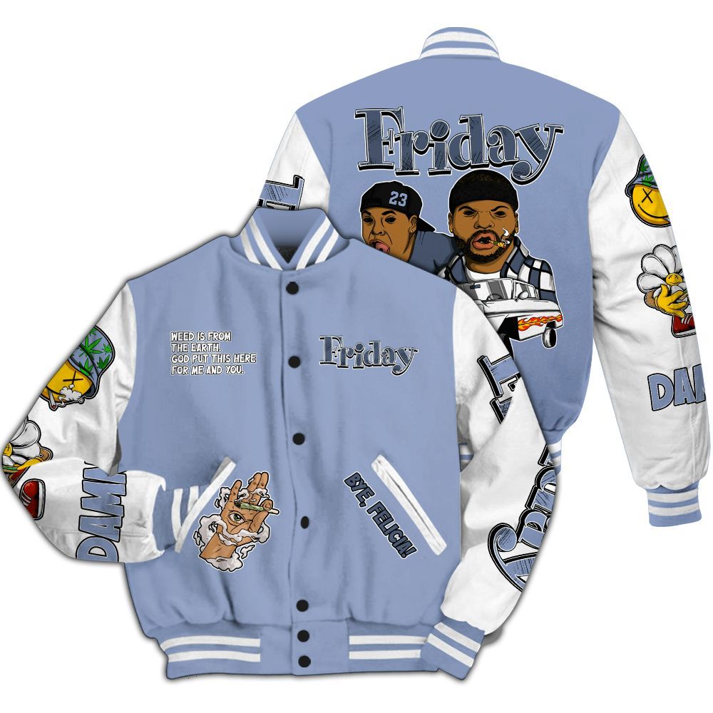 Varsity Jacket To Match Retro Blue Grey 13s - Friday Sneaker Stress Style All Over Print