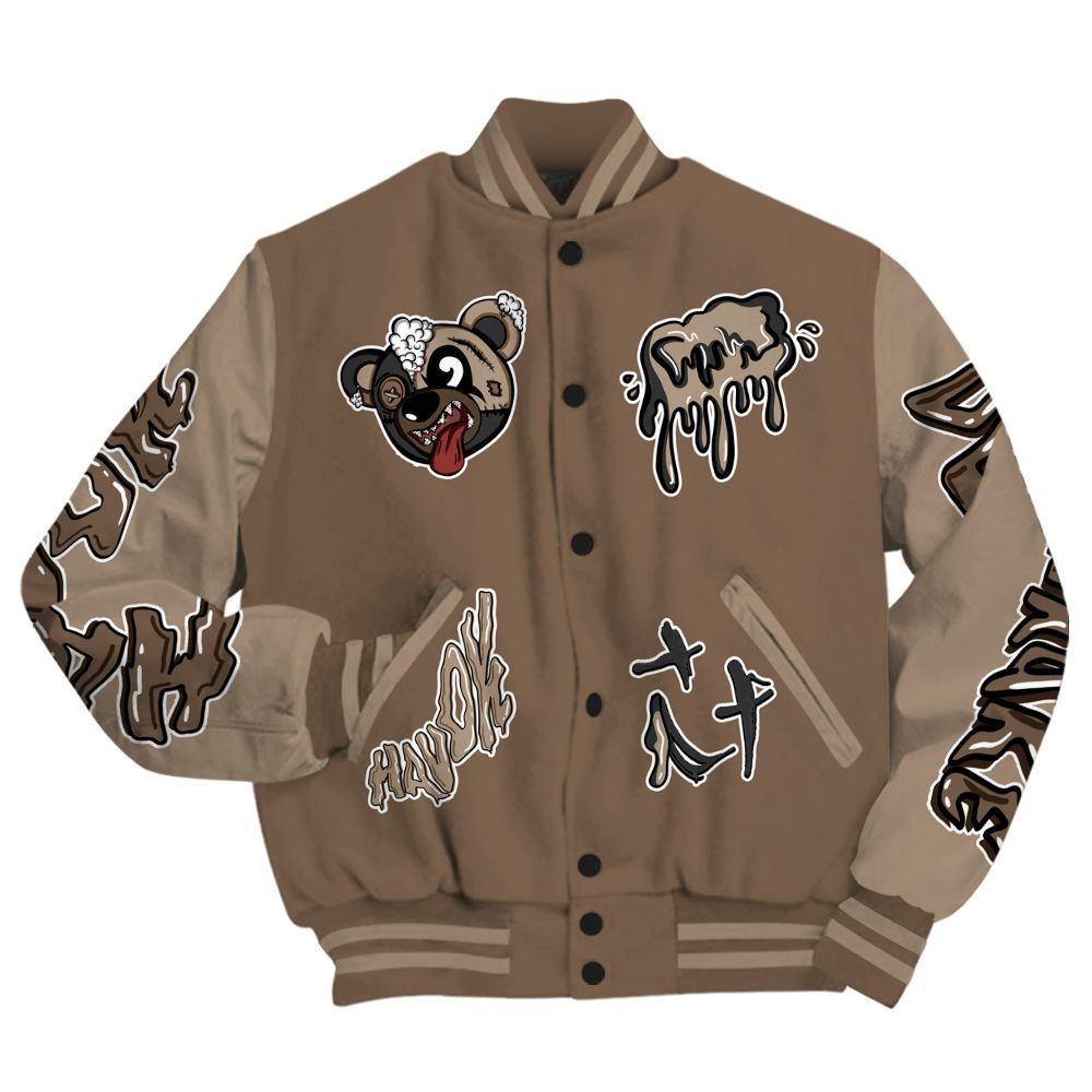 Varsity Jacket To Match Dark Mocha Jack - Havok Bear All Over Print