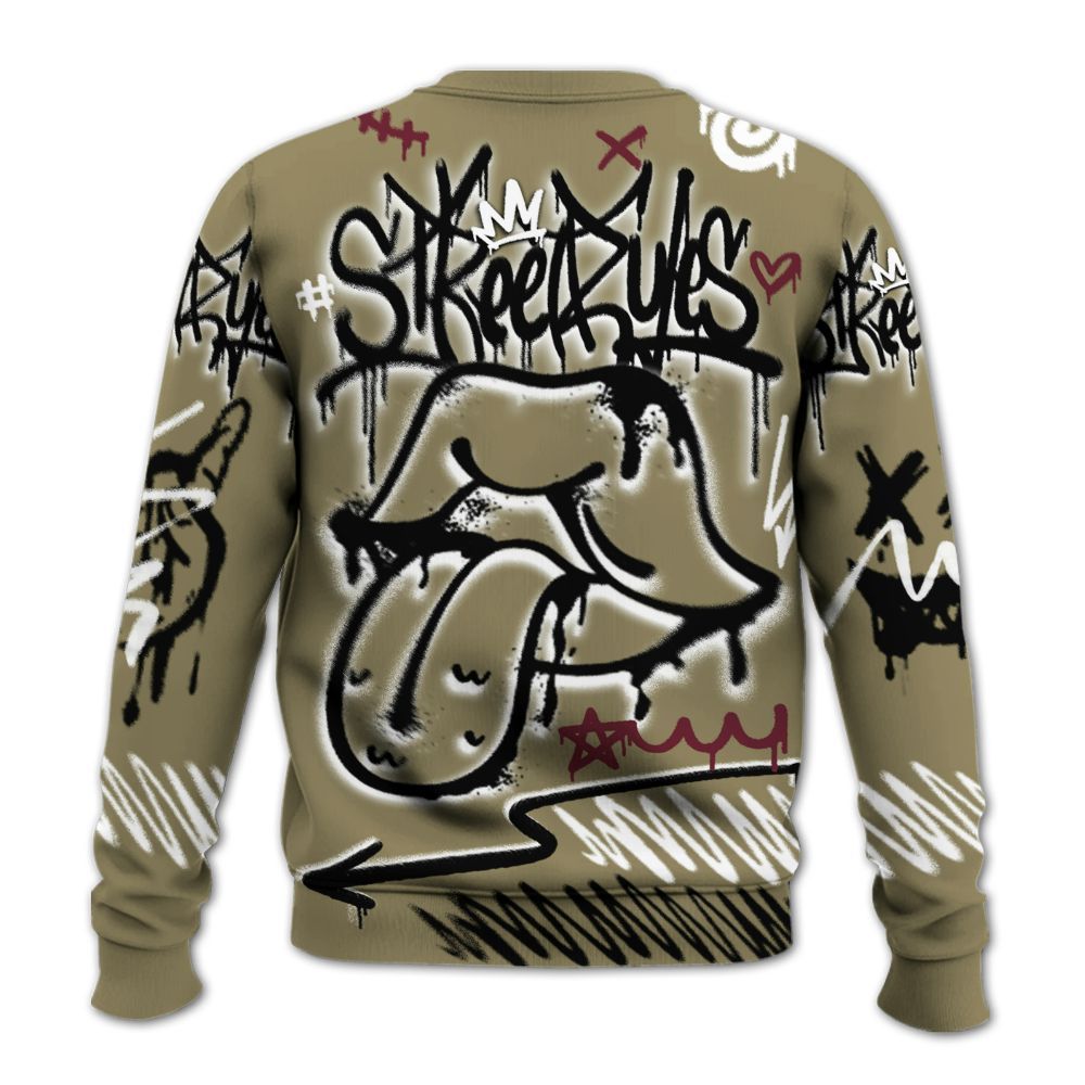 Sweatshirt To Match Black Olive 7s - Break Rules Streetwear All Over Print