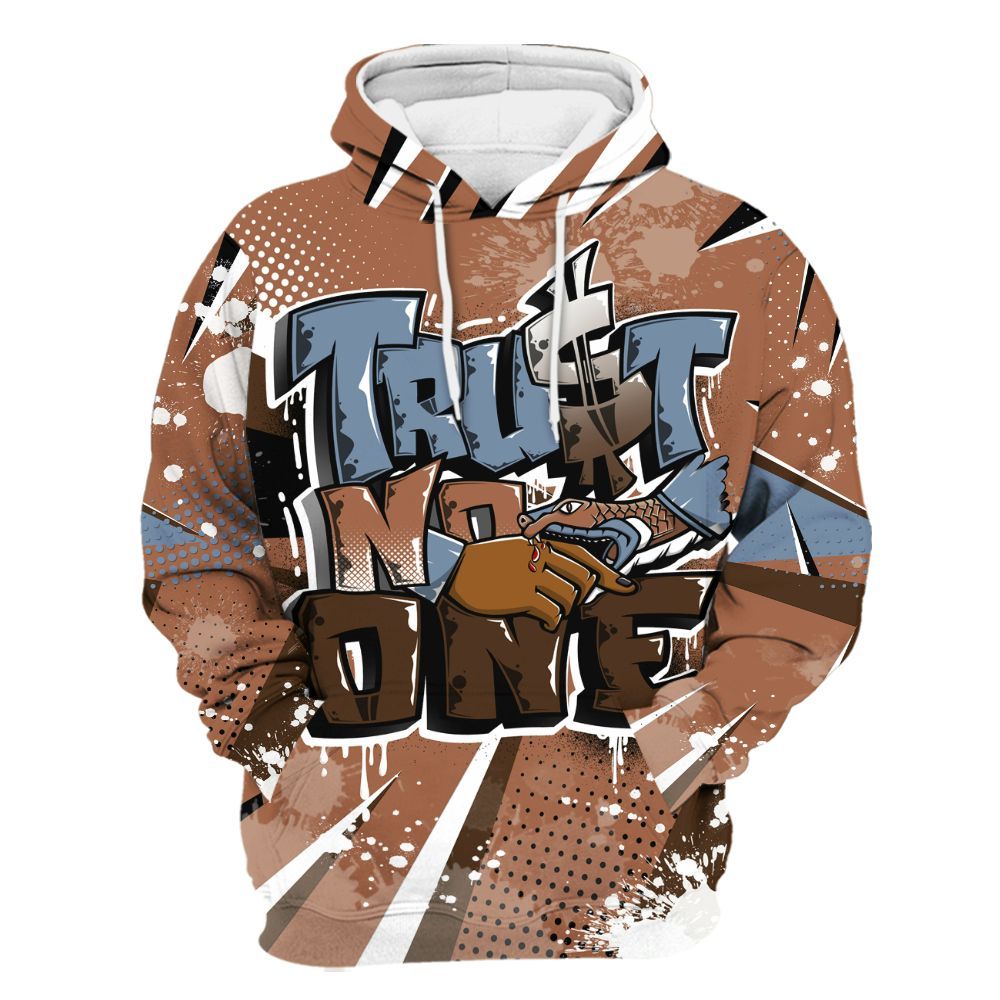 Hoodie To Match Air Foamposite Metallic Copper - Poly Trust No One Dripping All Over Print