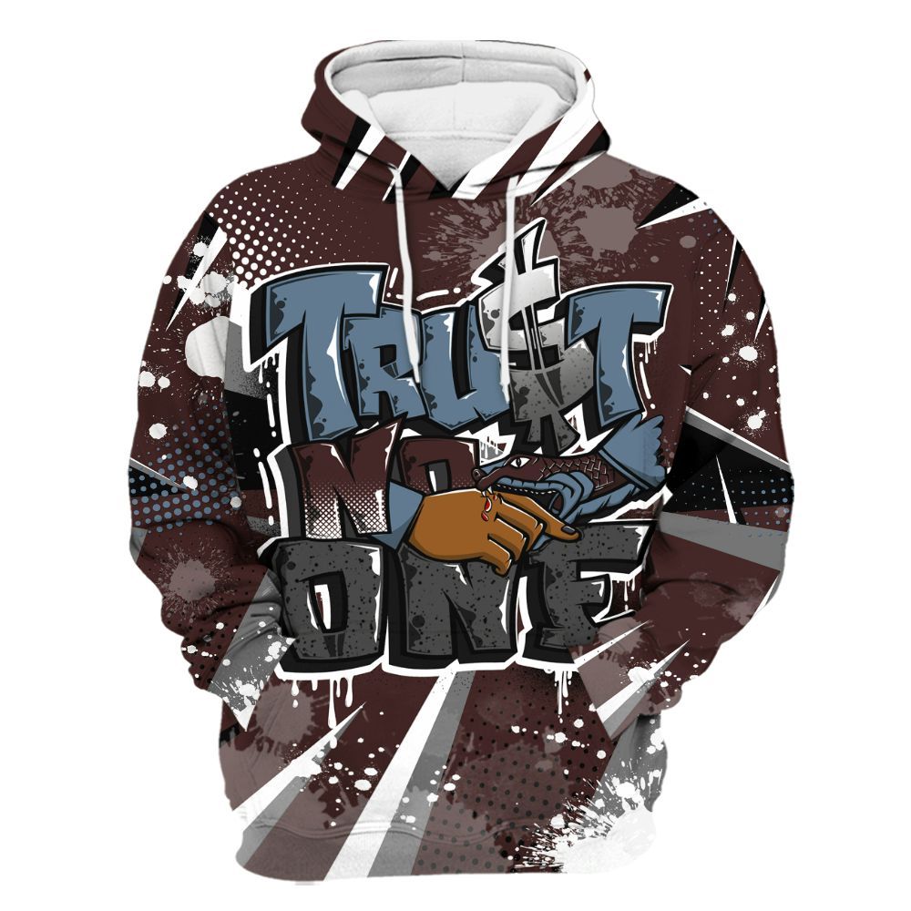 Hoodie To Match Burgundy 5s - Poly Trust No One Dripping All Over Print