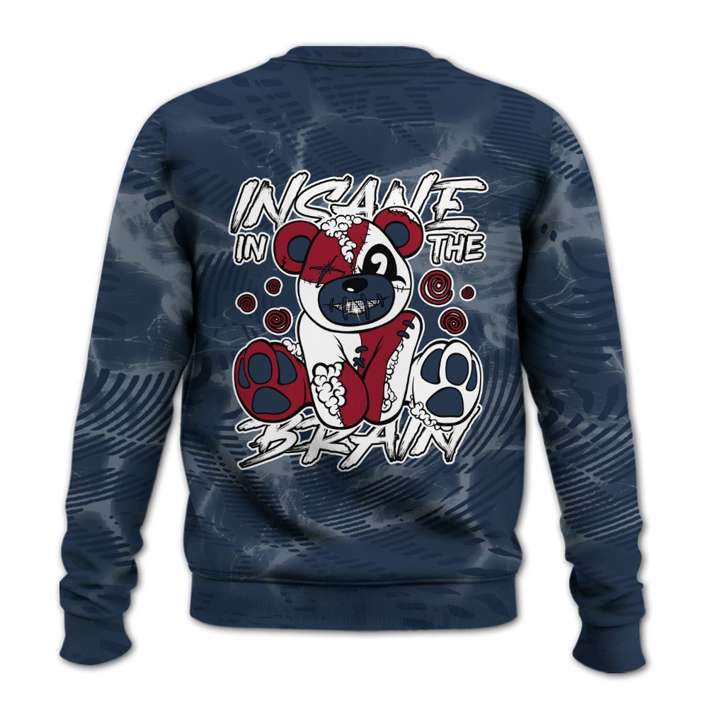 Sweatshirt To Match White Midnight Navy 6s - Insanes Bear Fume All Over Print