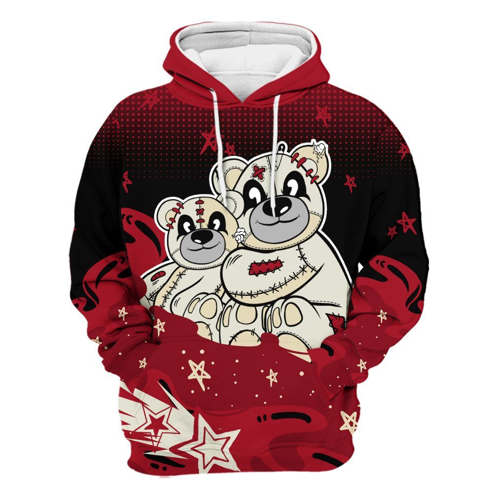 Hoodie To Match 2025 High OG Cinnabar 1s - Sincere Fondness Bear Stars All Over Print