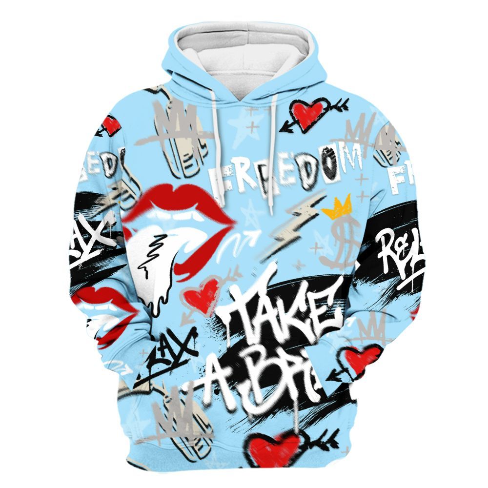 Hoodie To Match Retro SoleFly 13s - Take Break Freedom Graffiti Streetwear All Over Print