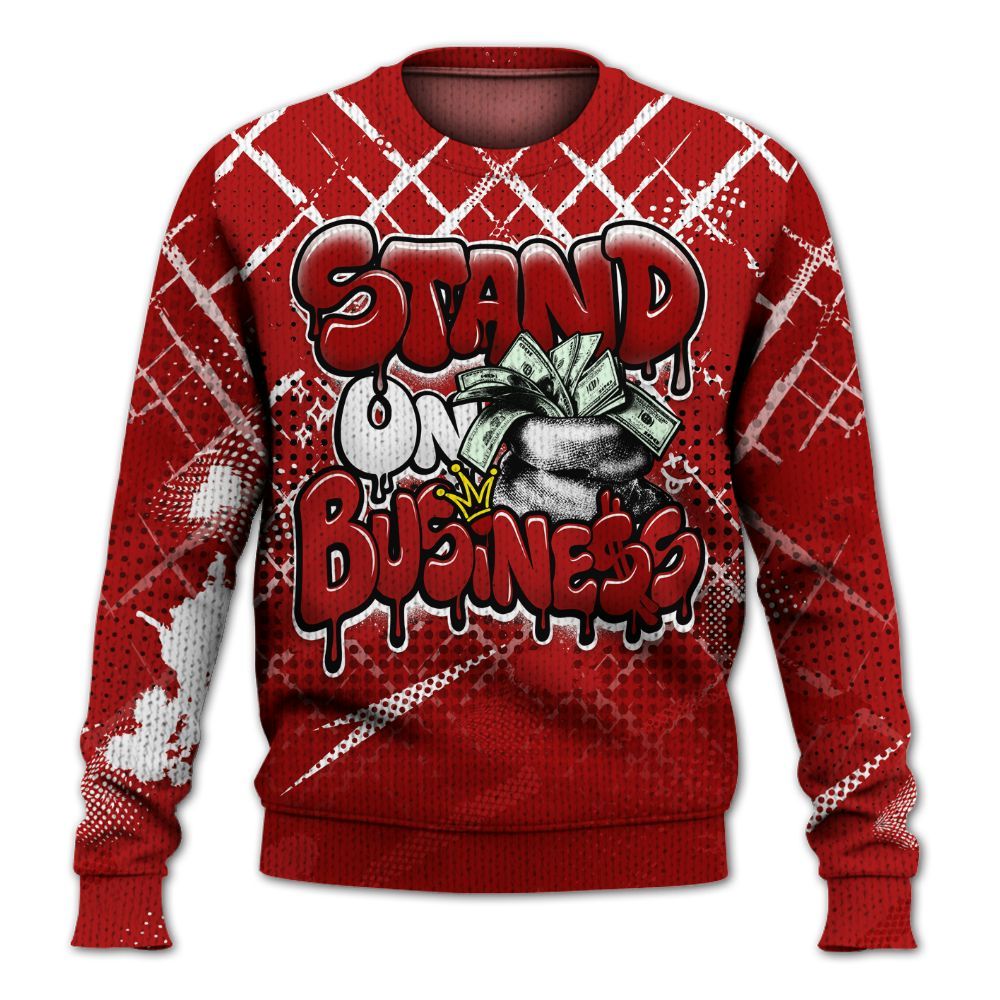 Sweater To Match Low Terror White University Red 1s - Halftone Stand Business Dripping Graphic