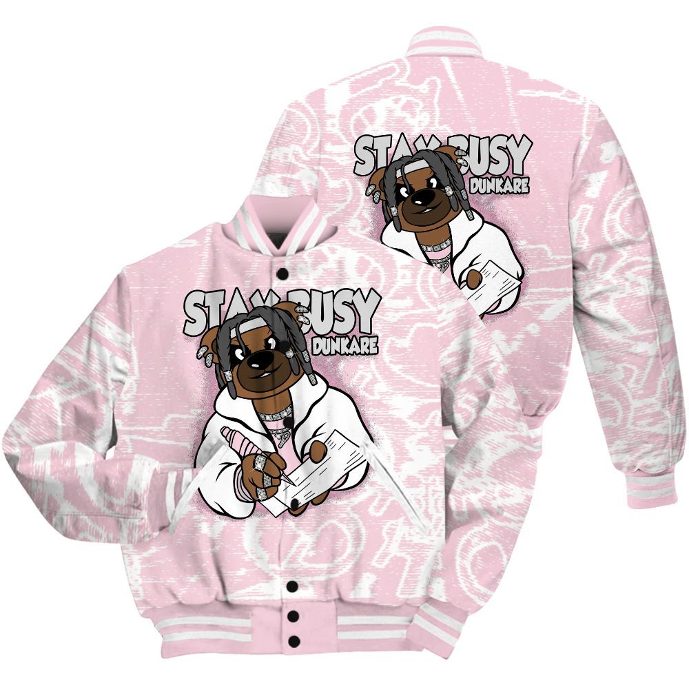 Varsity Jacket To Match Orchid 4s Shirt - Maintain Activity Bear Avant-Garde All Over Print