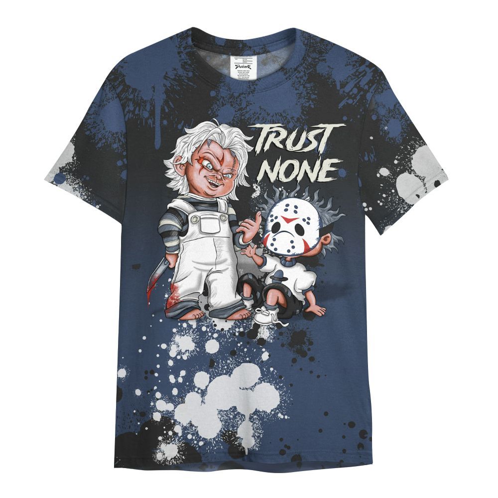 Shirt To Match Diffused Blue 3s - Trust No One Scary All Over Print