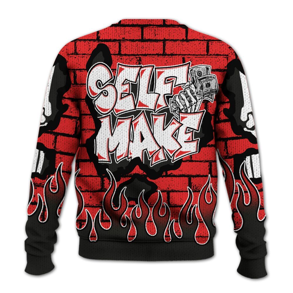 Knitted Sweater To Match Red Thunder 4s - Self Make Skeleton Crashed