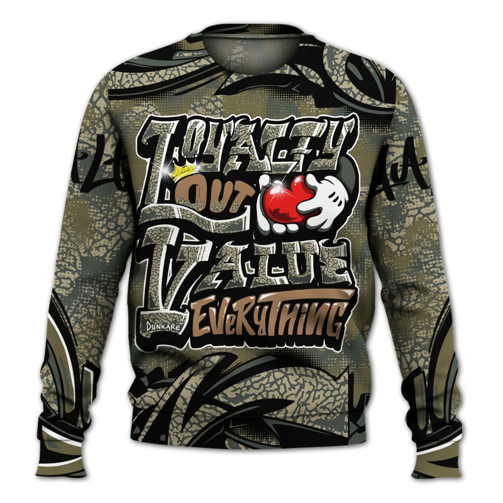 Sweatshirt To Match Retro Family Affair 3s - Loyalty Out Value Graffiti All Over Print