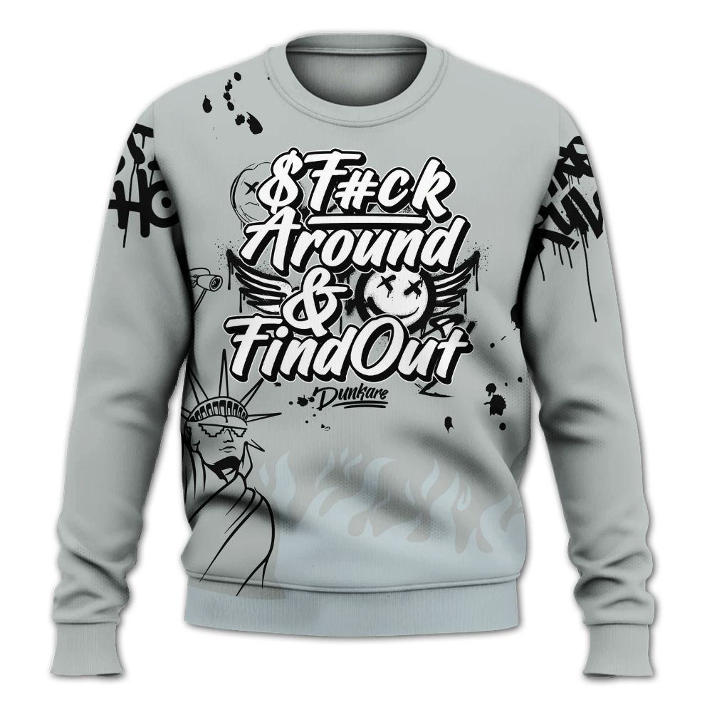 Sweatshirt To Match Black Wolf Grey 12s - Graphic Fck Around Find Out All Over Print