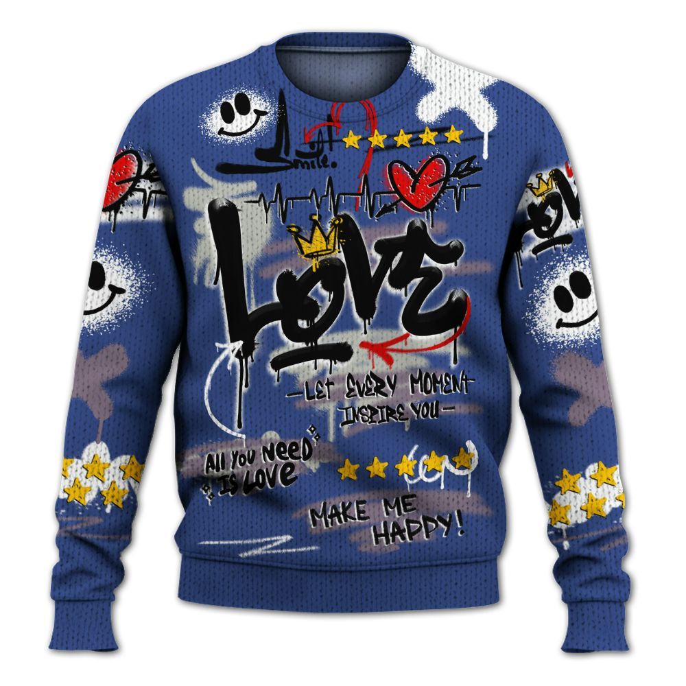 Sweater To Match Low OG Voodoo Alternate 1s - Happy Love Beats Graffiti Streetwear Graphic