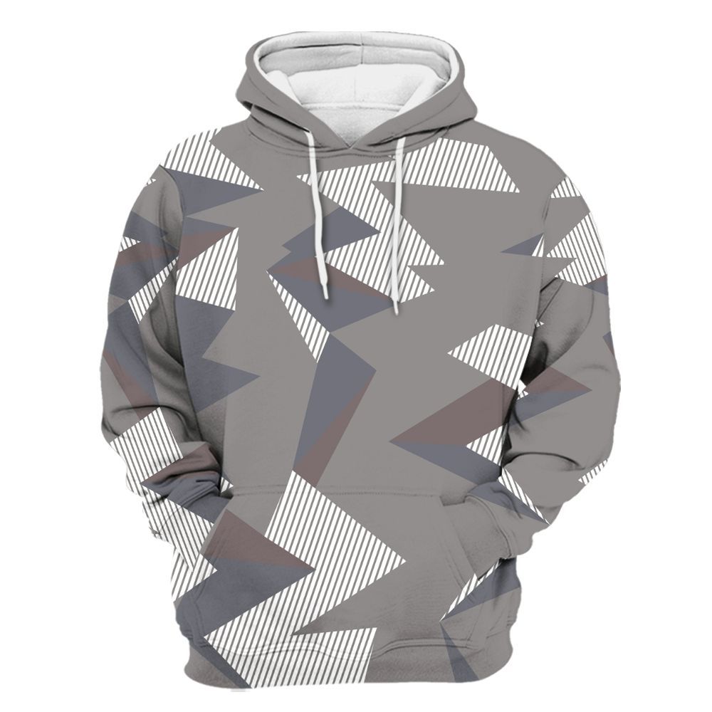 Hoodie To Match Cool Grey 11s - Geometric Camouflage Pattern All Over Print