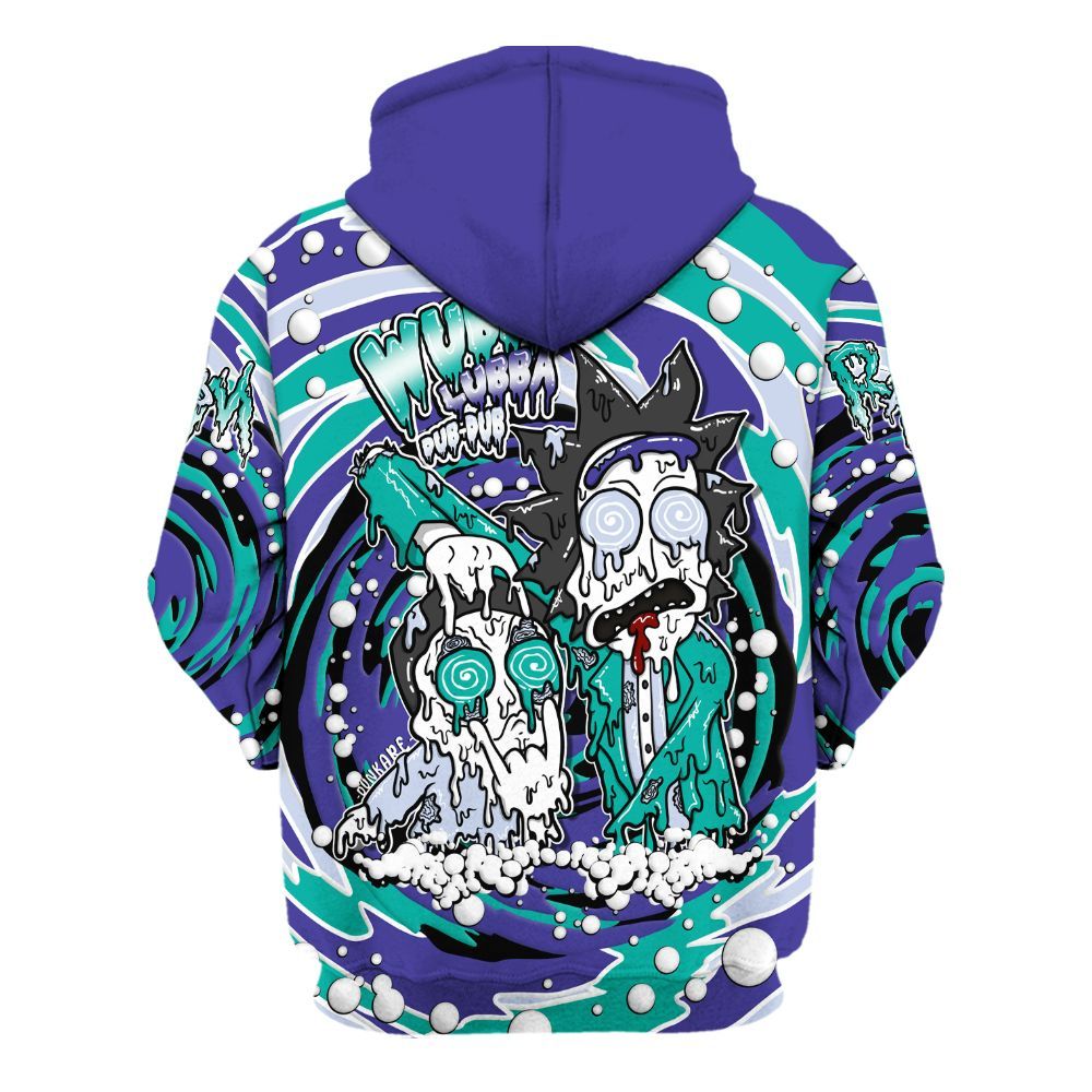 Hoodie To Match Retro Grape 5s - Wubba Rick Drip All Over Print