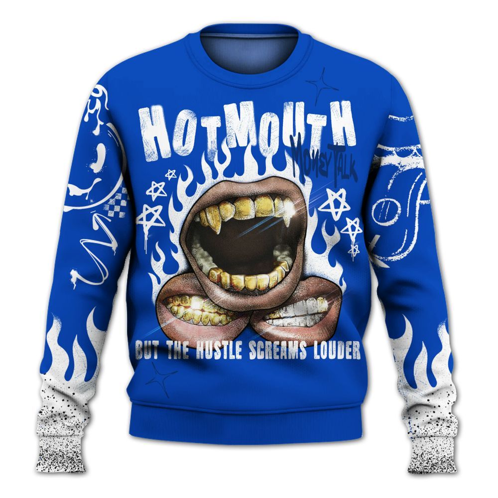 Sweatshirt To Match Low Game Royal 1s - Mouth Burning Street Style All Over Print