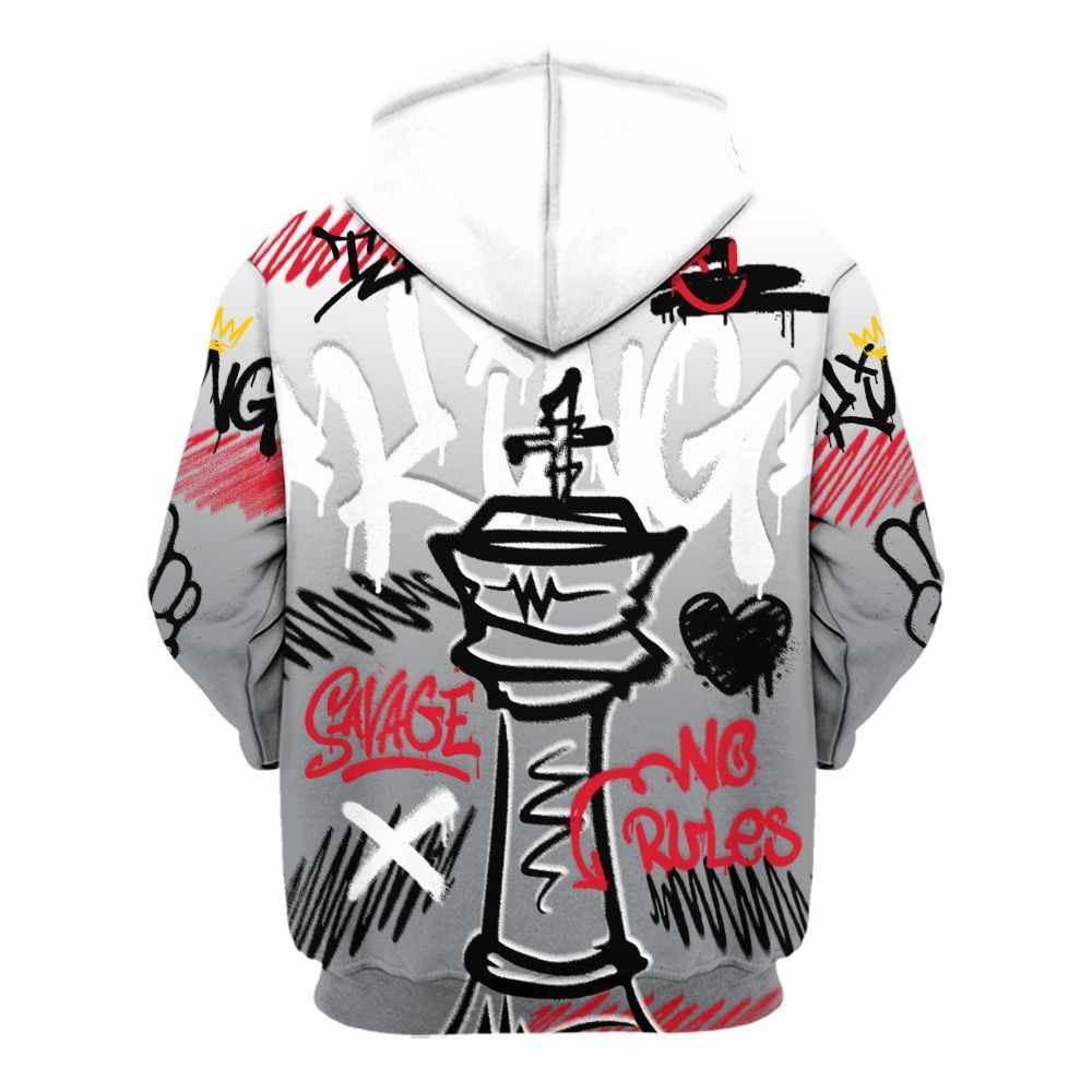 Hoodie To Match Black Cement 3s - Street King Chess Streetwear All Over Print