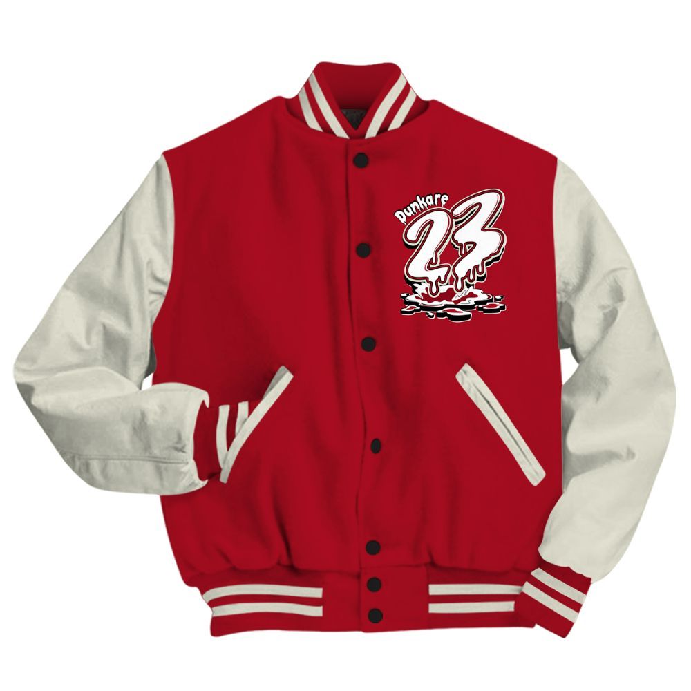 Varsity Jacket To Match 2025 High OG Cinnabar 1s - Custom Name 23 Drip All Over Print