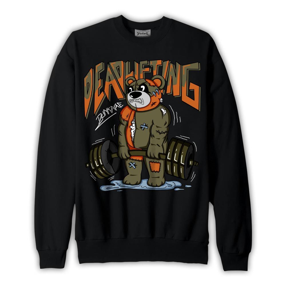 Sweatshirt To match Olive 5s Sweatshirt - Deadlifting Bear Graphic