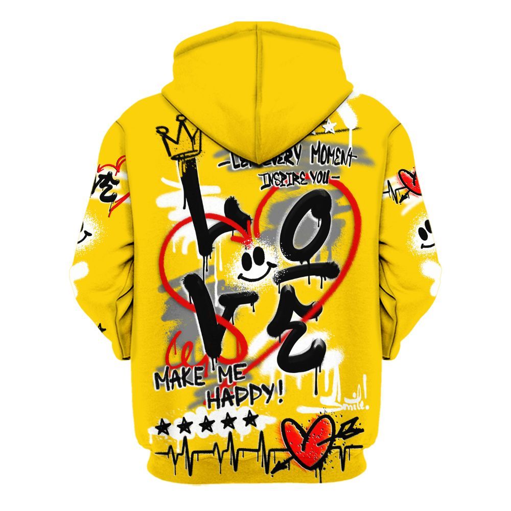Hoodie To Match Corteiz Air Max 95 Tour Yellow - Happy Love Beats Graffiti Streetwear All Over Print