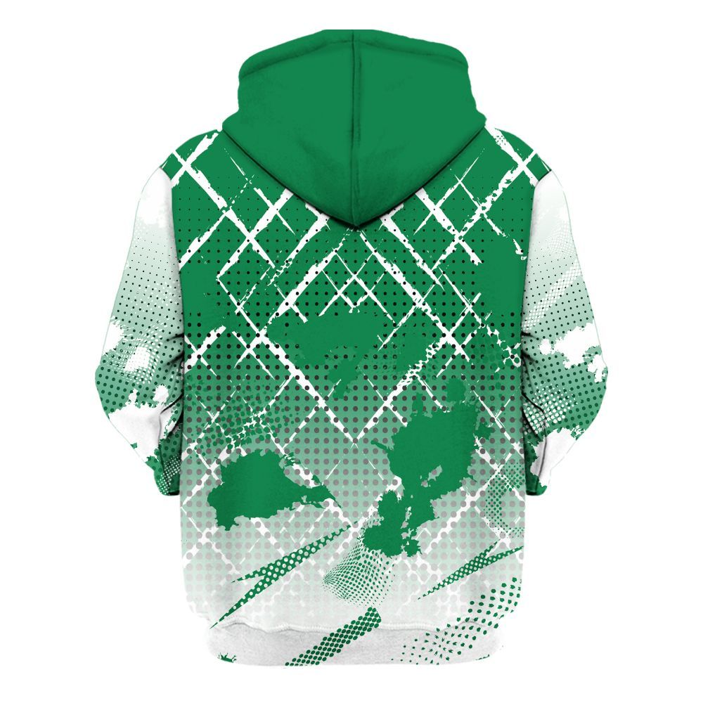 Hoodie To Match Pine Green 13s - Halftone Stand Business Dripping All Over Print