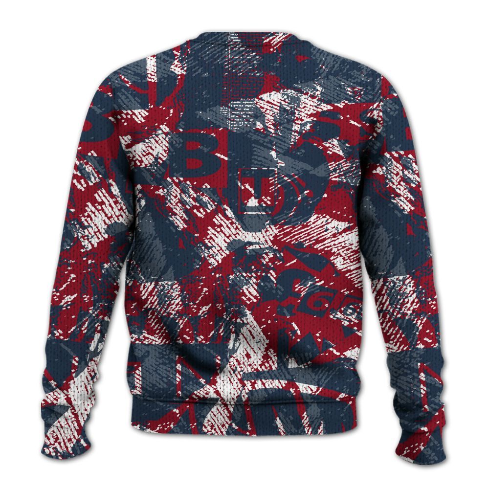 Knitted Sweater To Match Navy Blue 2024 6s - Boiz Ain't Cry Unique Abstract