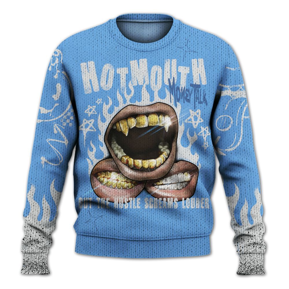 Knitted Sweater To Match University Blue 6s - Mouth Burning Street Style