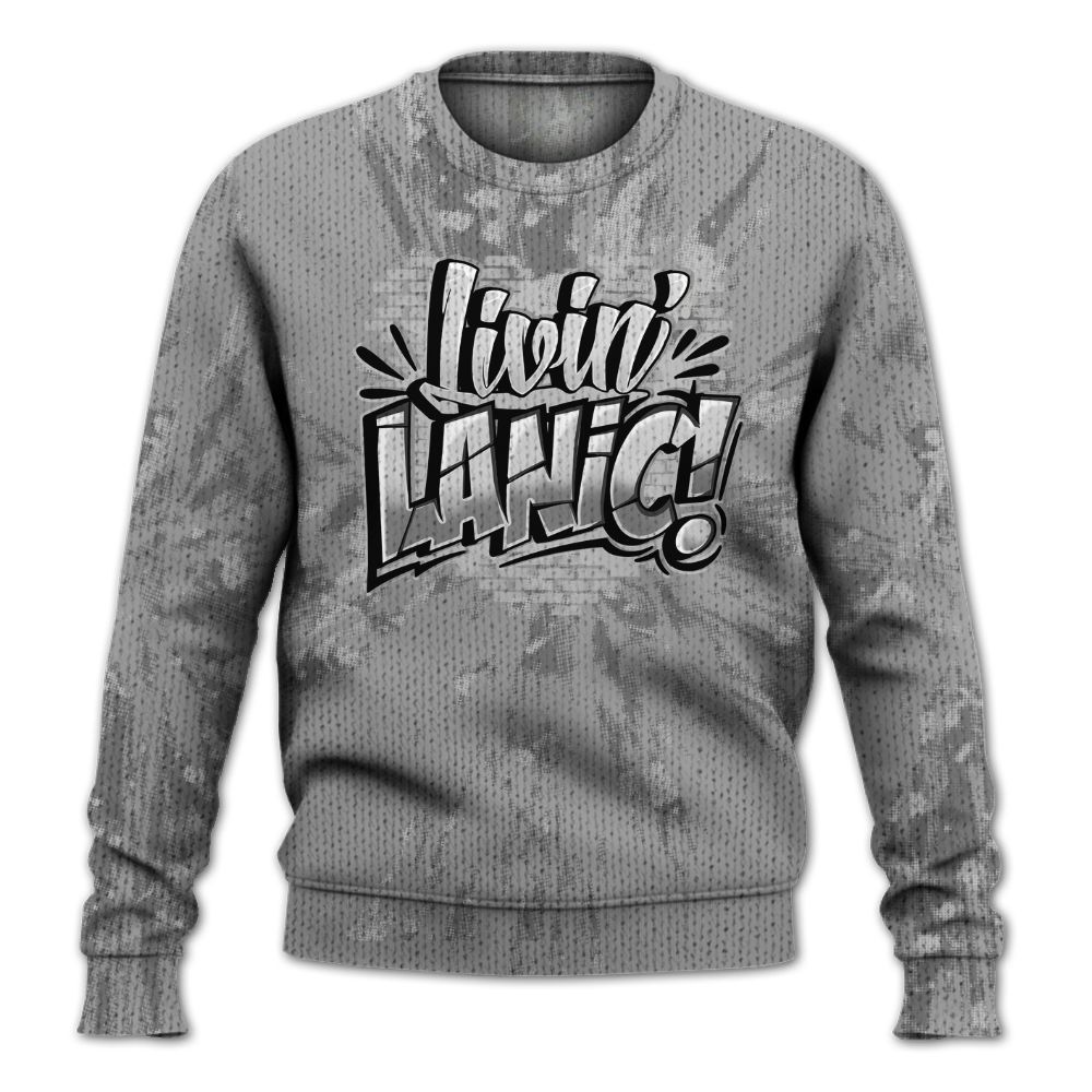 Knitted Sweater To Match Black Wolf Grey 12s - Living Large Graphic Luxury