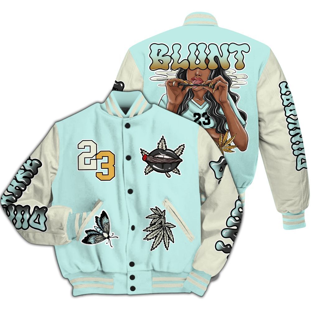 Varsity Jacket To Match Pure Platinum 4s - Bluntz Unique All Over Print